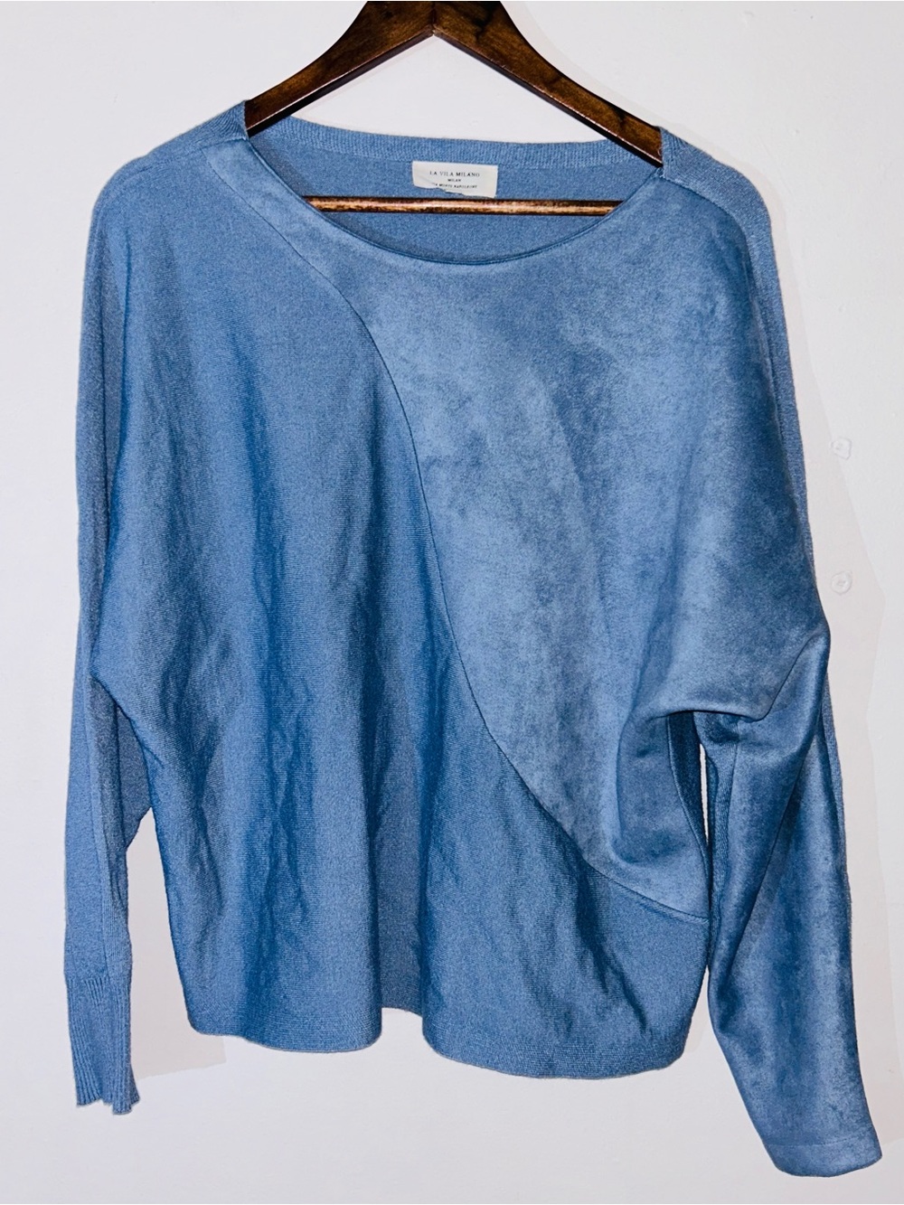 La Vila Milano mixed-media panel sweater LARGE
